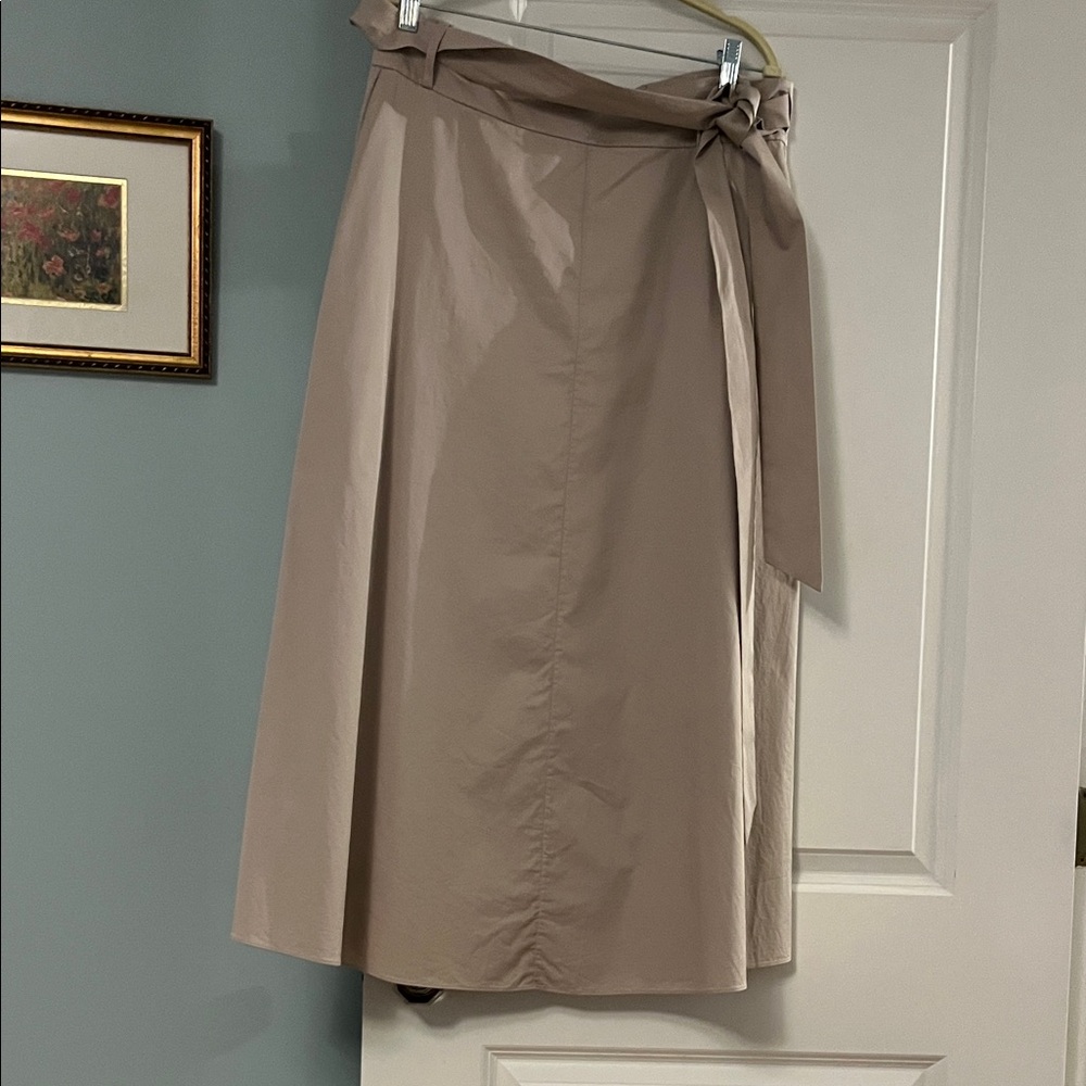 Tibi Beige  wrap Midi Skirt - Picture 2 of 3